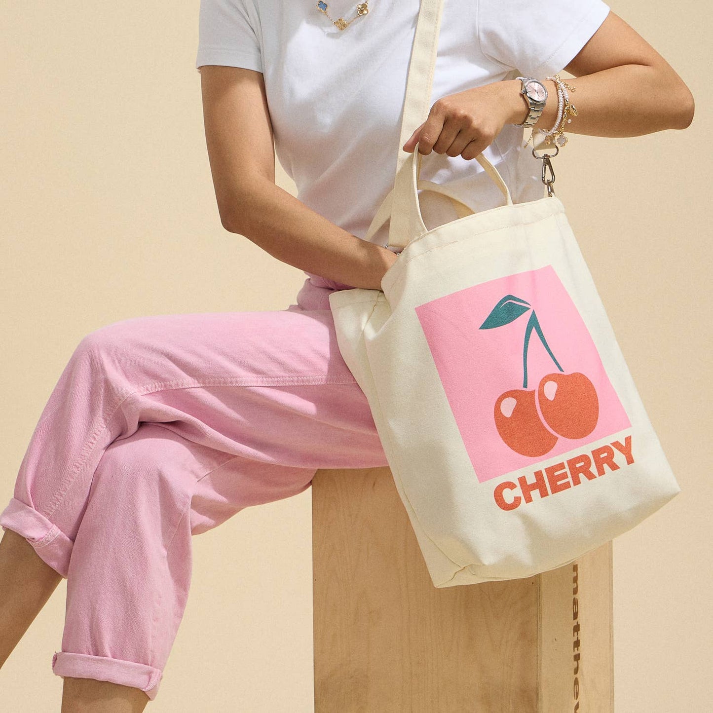 Limone Printed Top Handle Canvas Bag / Crossbody Bag
: Lemon