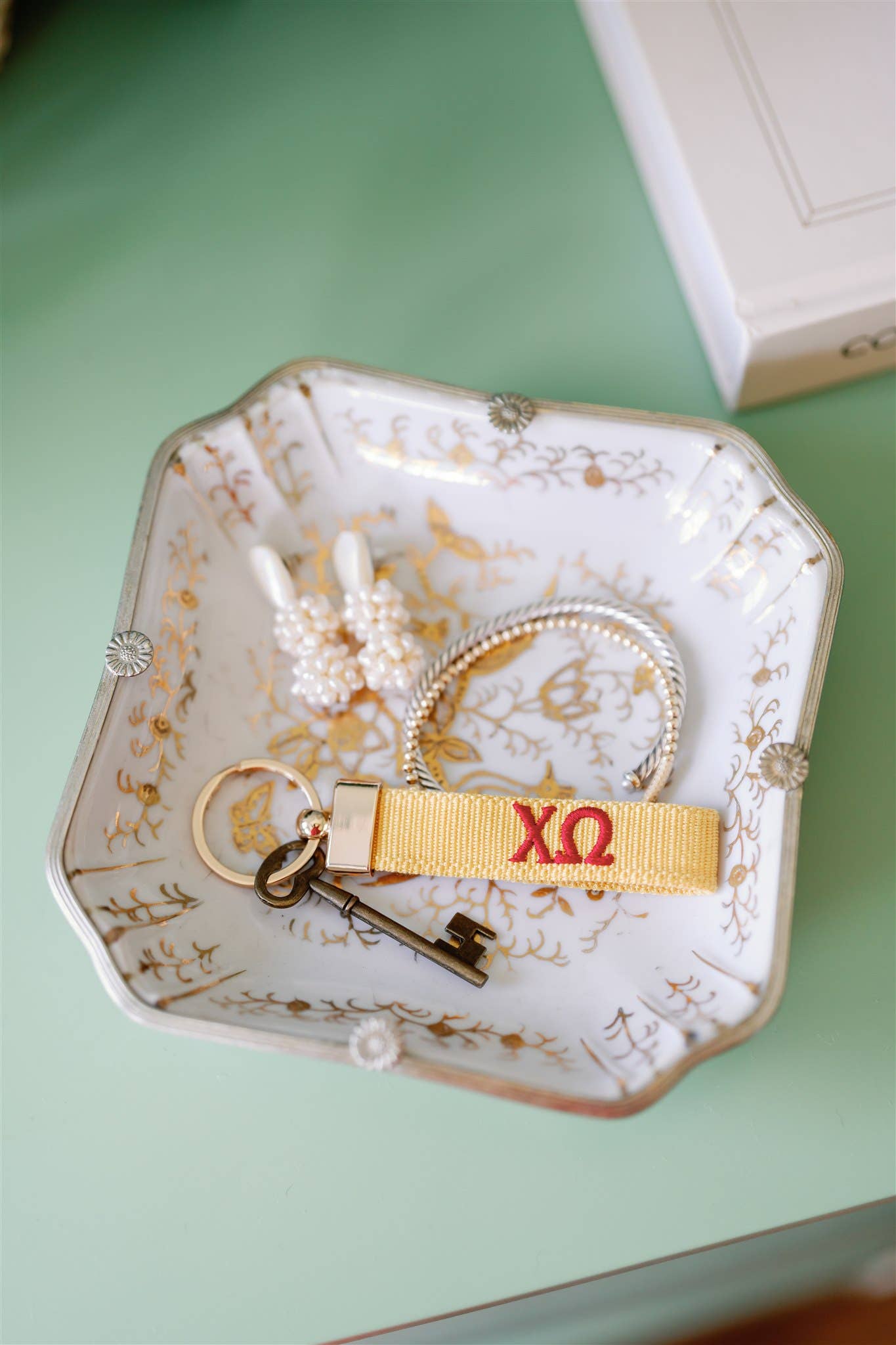 Chi Omega Embroidered Keychain, Sorority