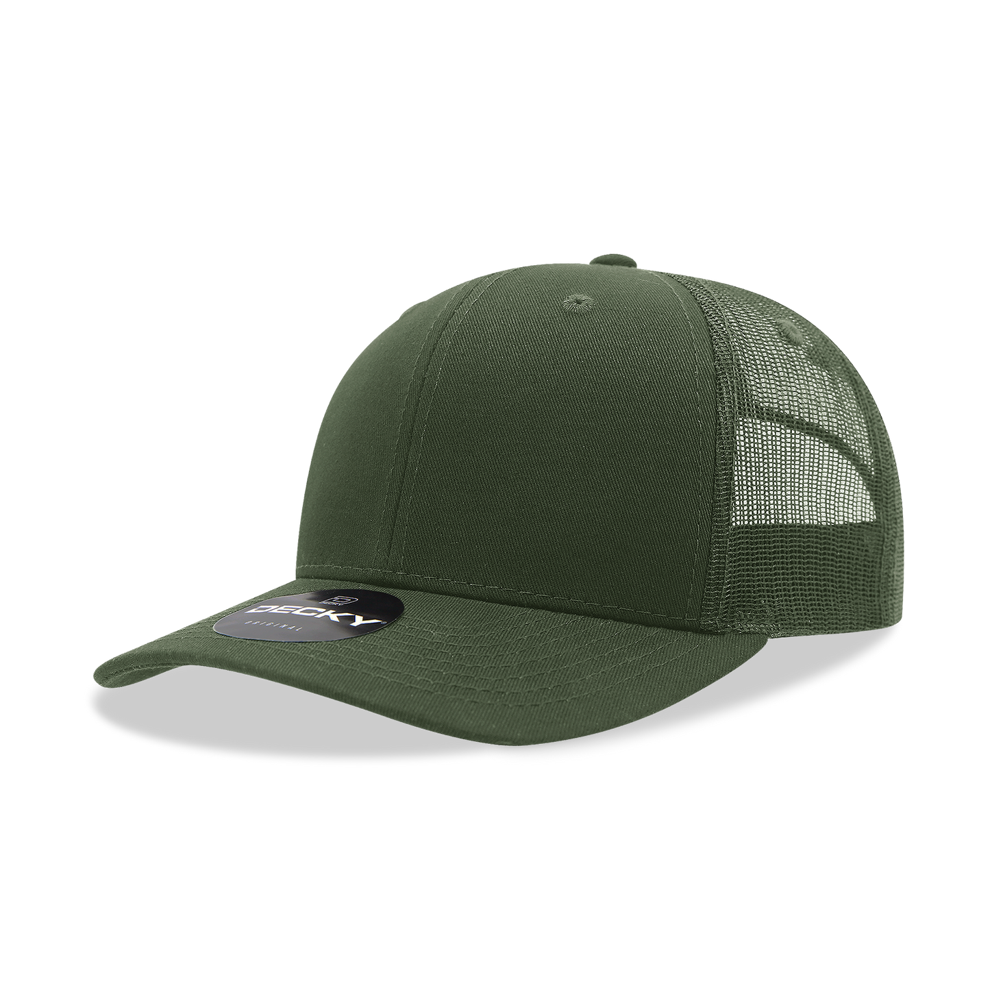 Decky 6021 Classic Trucker Hat, Mid Pro Trucker, 6 Panel Cap: Orange