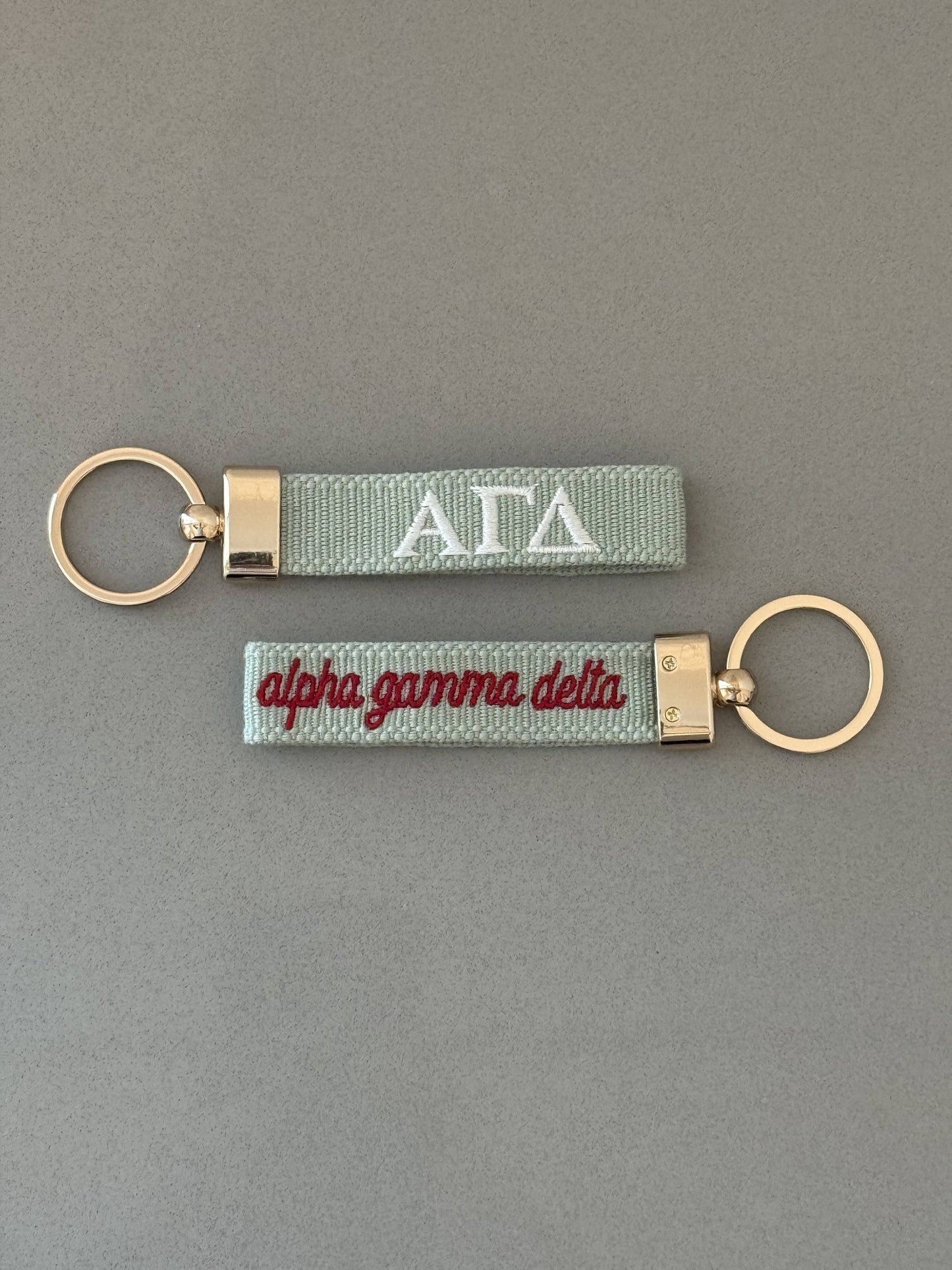 Alpha Gamma Delta Embroidered Keychain, Sorority