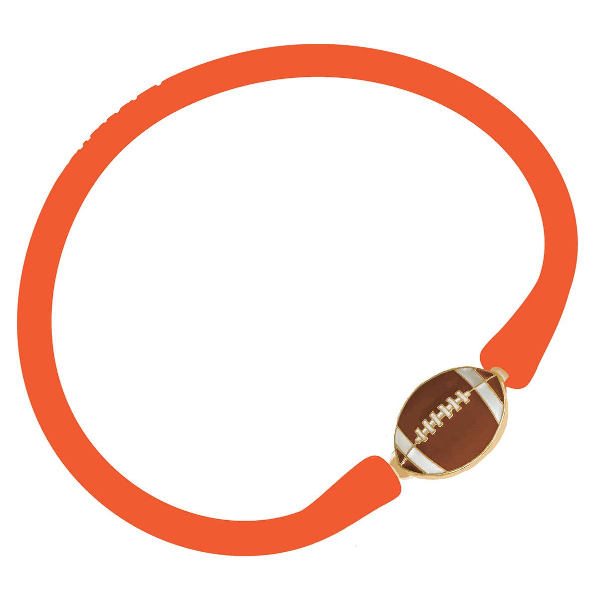 Enamel Football Silicone Bali Bracelet: Rust