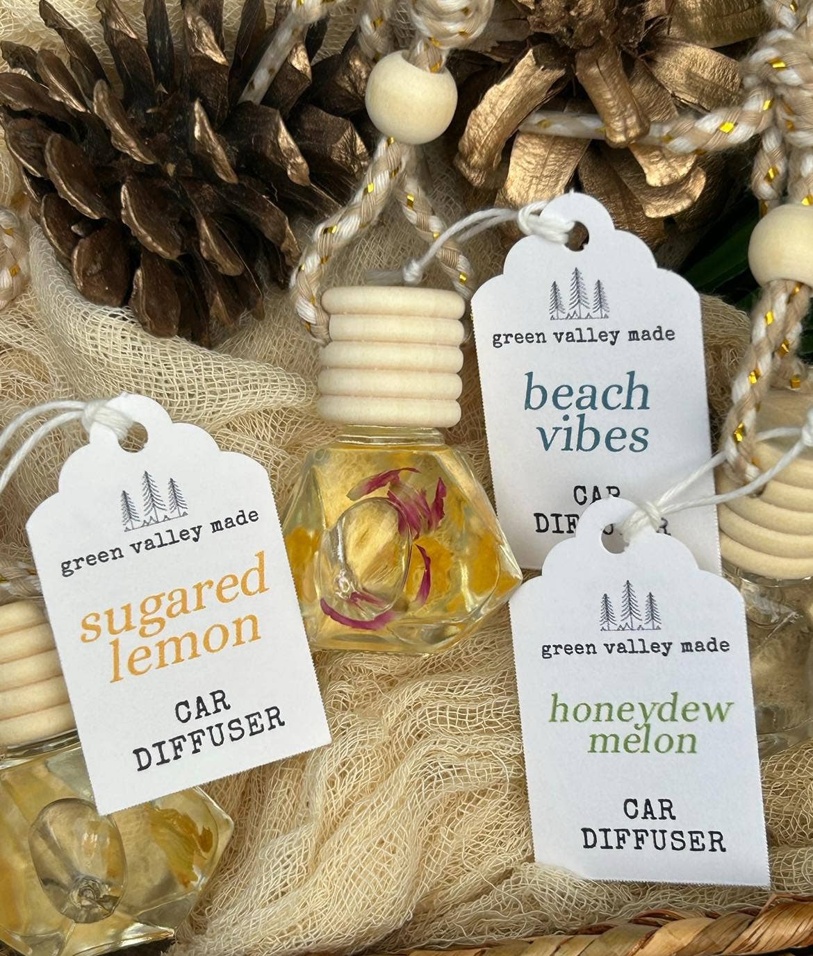 Summer Scented Car Diffusers | Air Fresheners: Sugared Lemon