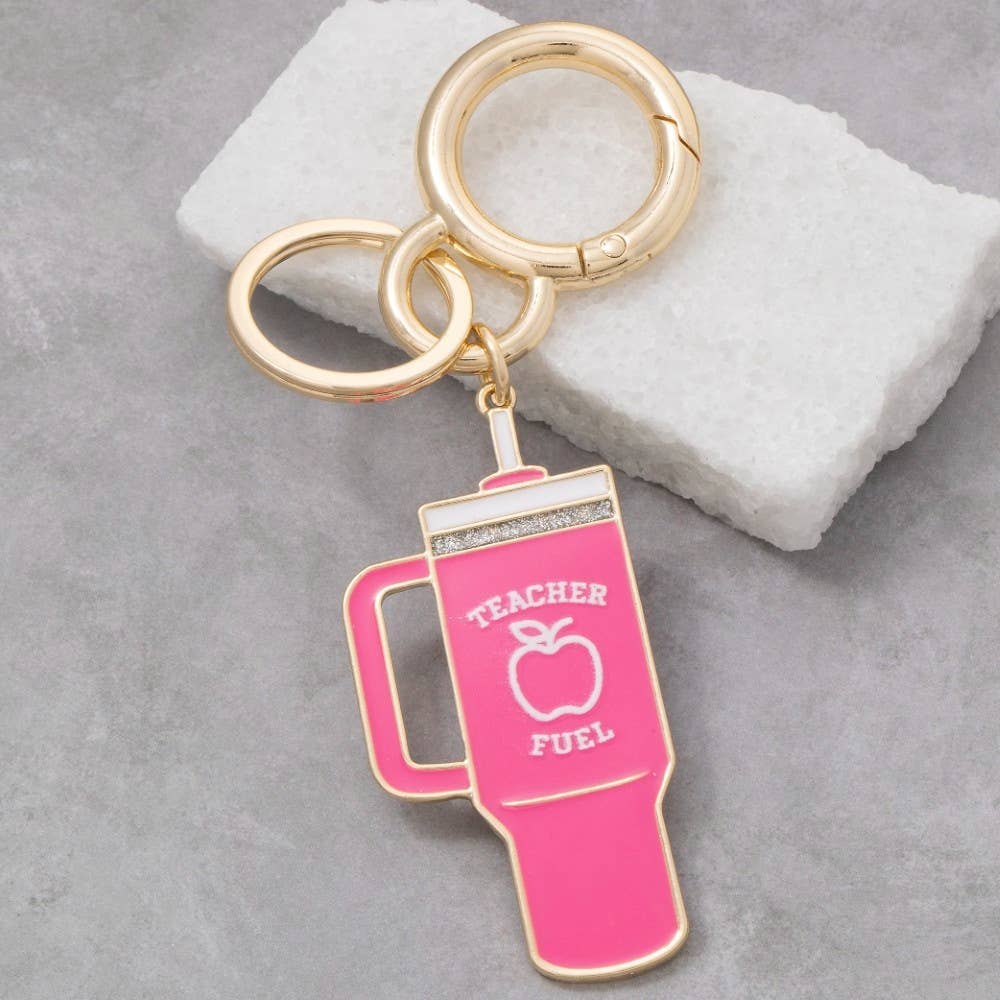 Teacher Fuel Tumbler Bag Charm Keychain: HPK