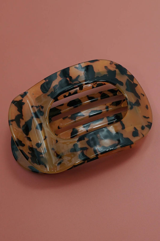 Jumbo Lay Flat Oval Hair Claw Clips Secure Styling | 40H993: TORT BROWN
