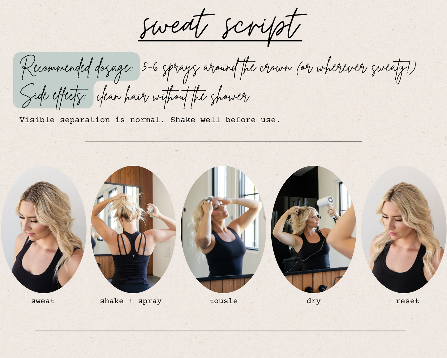 Sweat Script - 1/2 case - 💧Fresh Hair, No Wash Needed