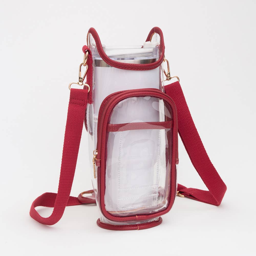 Transparent Tumbler Carrier Holder Crossbody Bag
: Silver