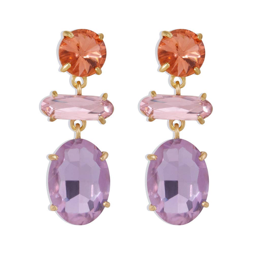 Women's Fashion Glass Earrings: White drill