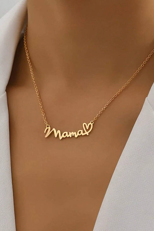 LDC mama Heart Pendant Chain Necklace: Gold