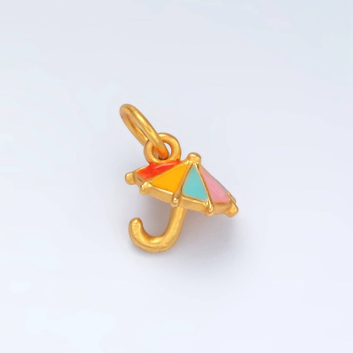 24K Gold Filled Mini Summer Umbrella Enamel Charm | M143