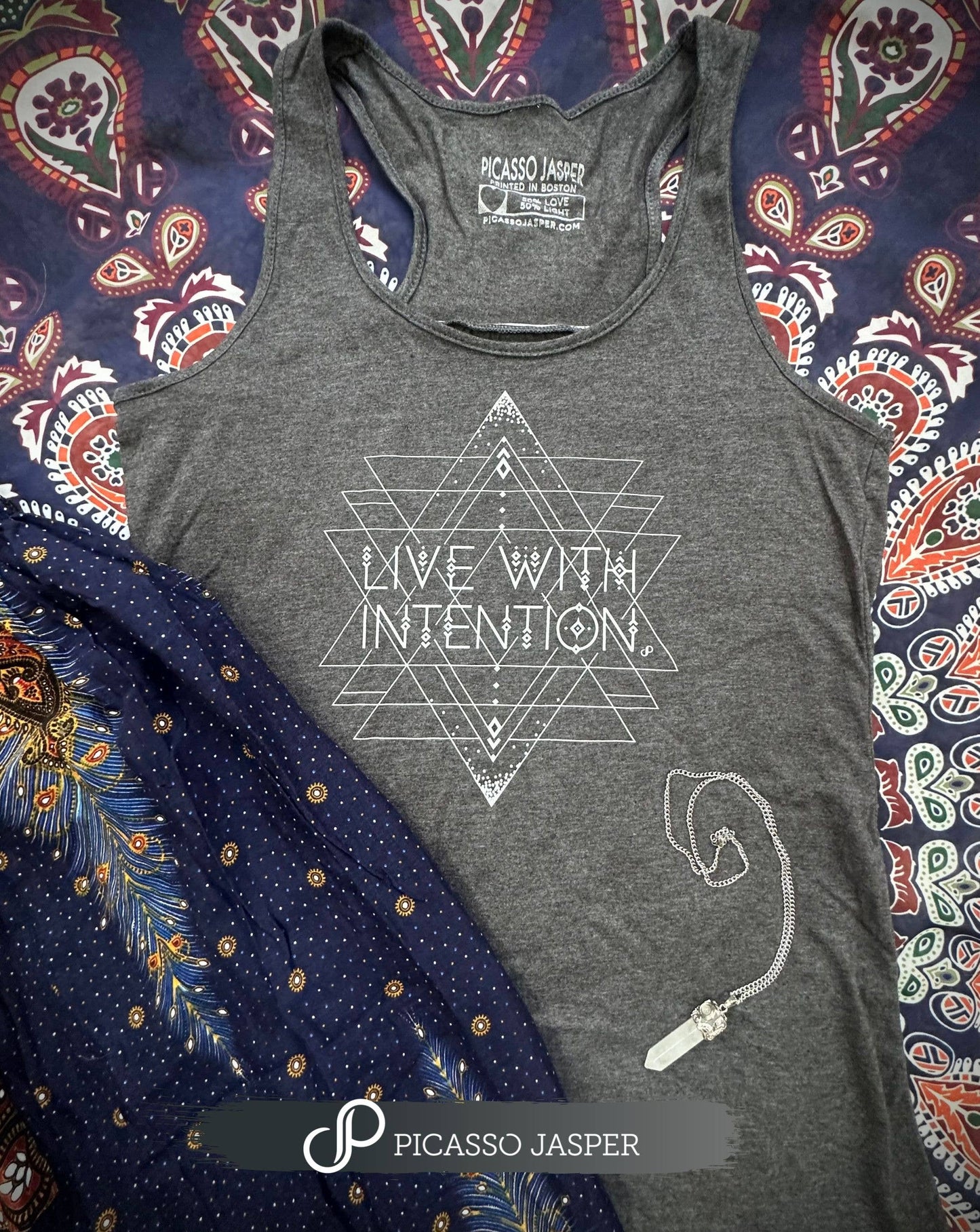 Live with Intention, Gathered Racerback Tank: Med