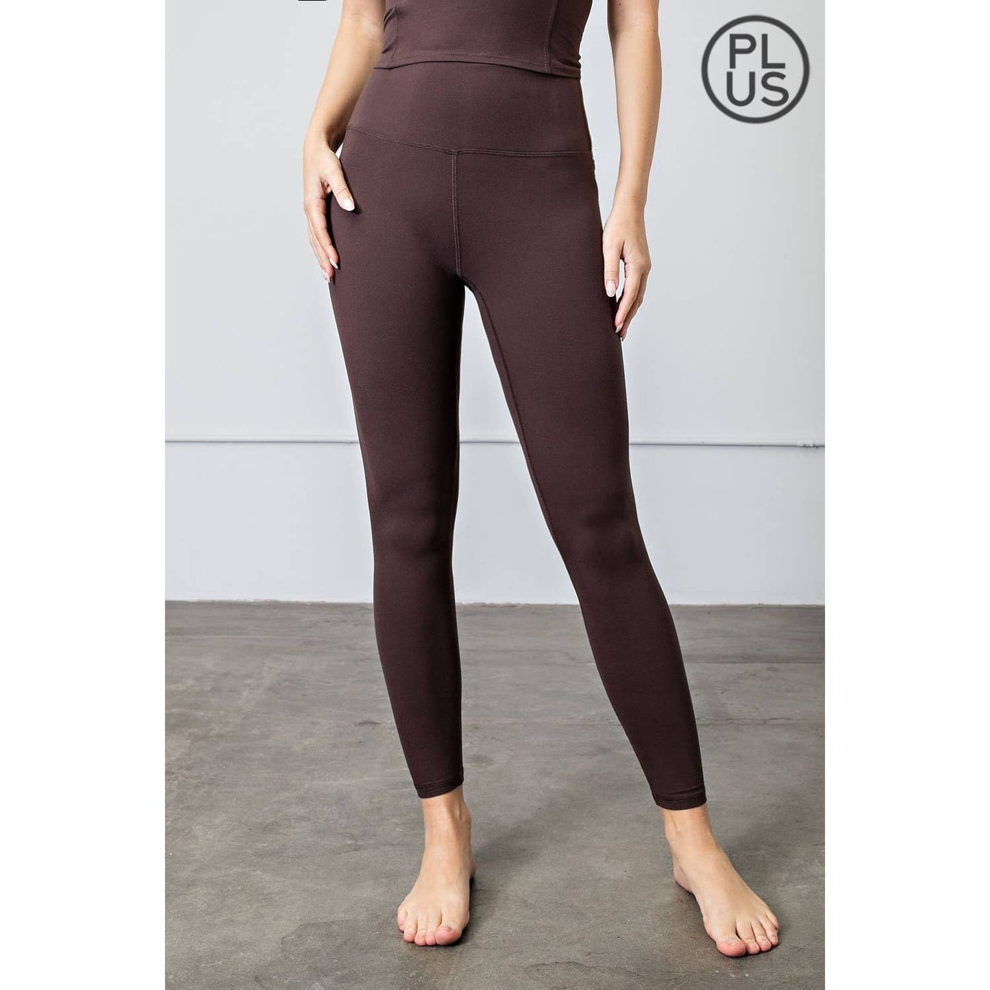 PLUS SIZE BUTTER SOFT BASIC FULL LENGTH LEGGINGS: Black / 1X
