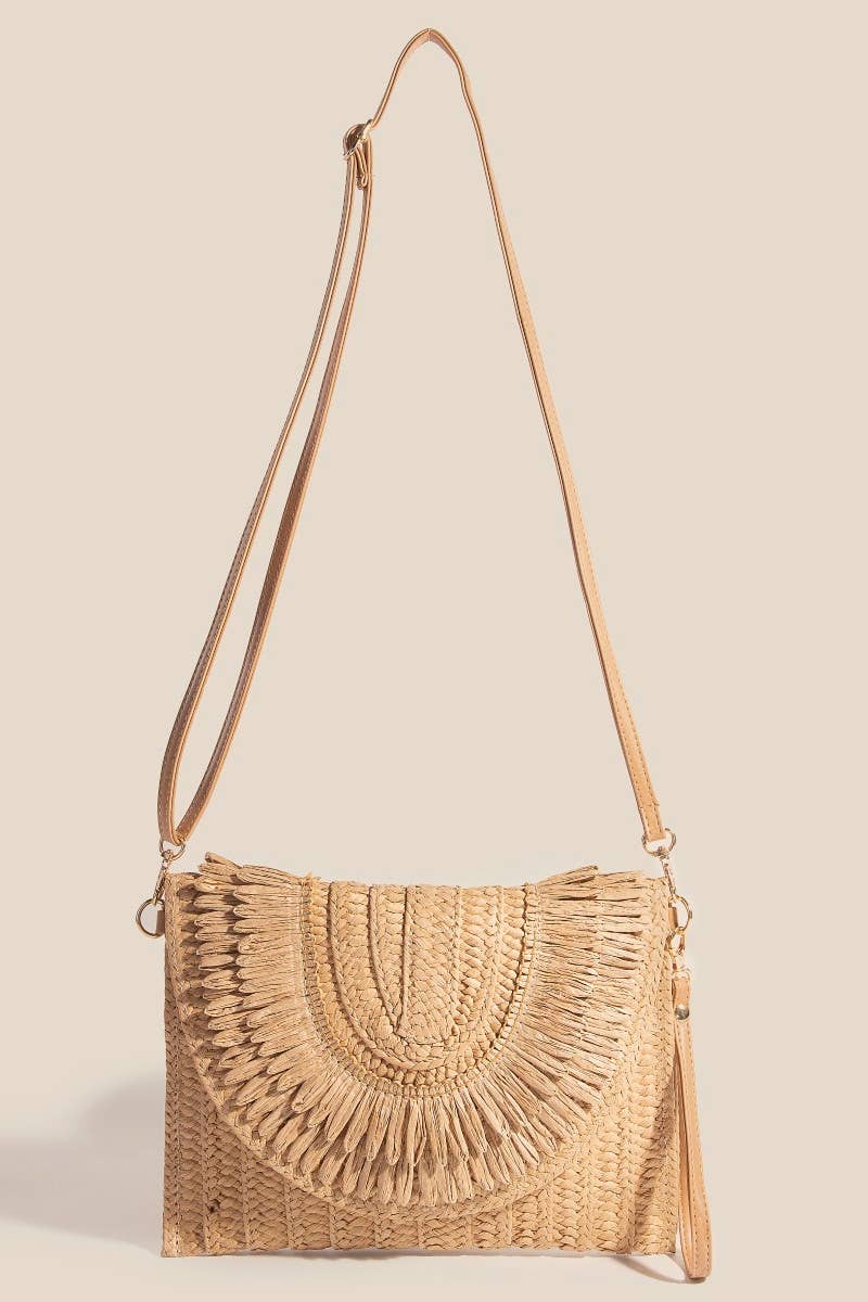 Intricate Paper Weave Envelope Clutch Bag: TA