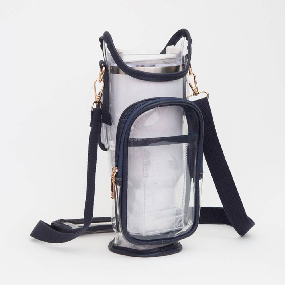Transparent Tumbler Carrier Holder Crossbody Bag
: Silver