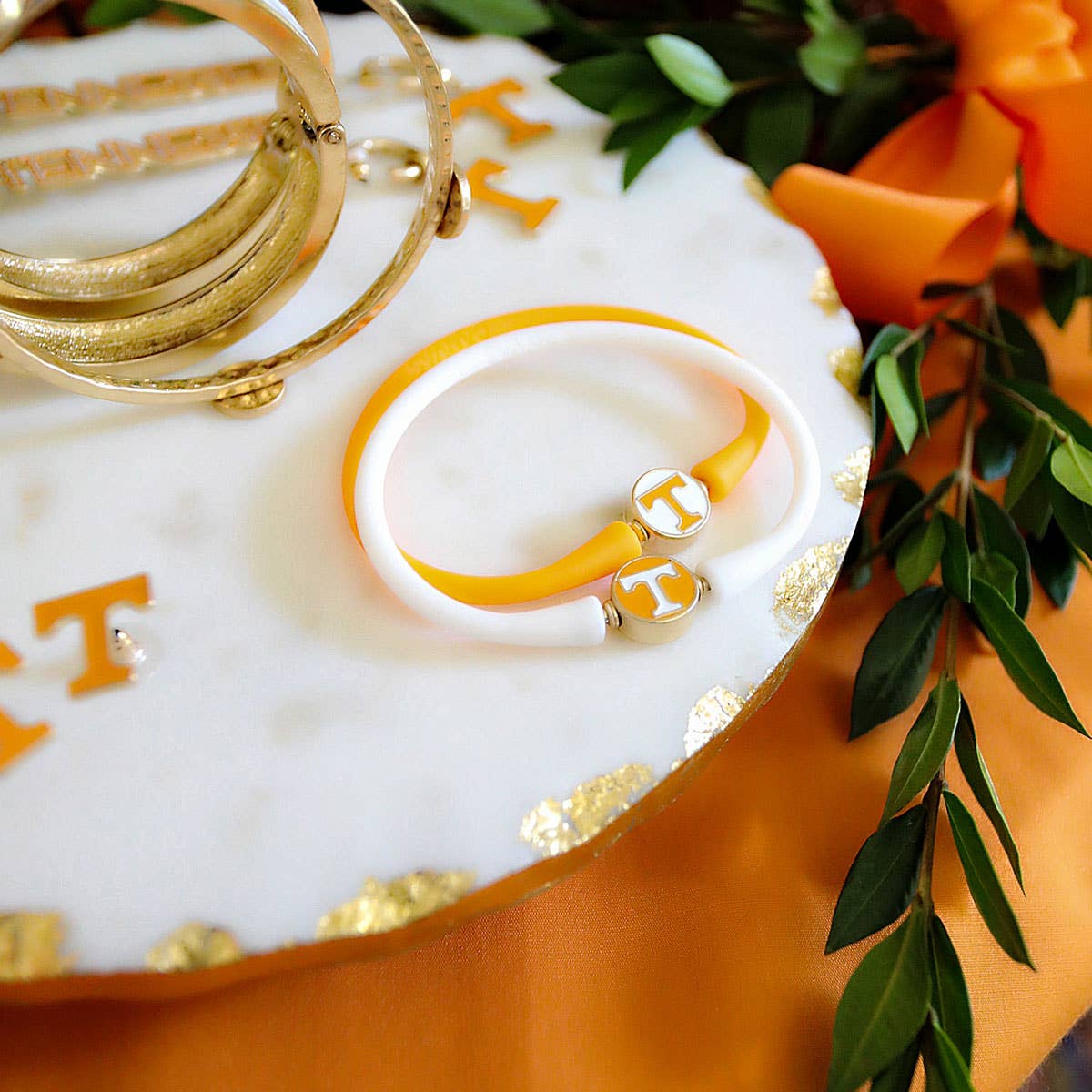Tennessee Volunteers Enamel Silicone Bali Bracelet : Orange