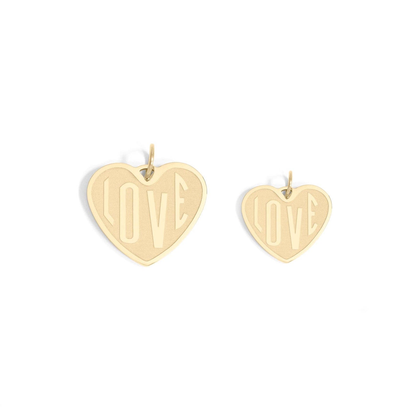 18K Gold PVD Stainless Steel Heart Love Charm / PDL0255: Gold / 15mm