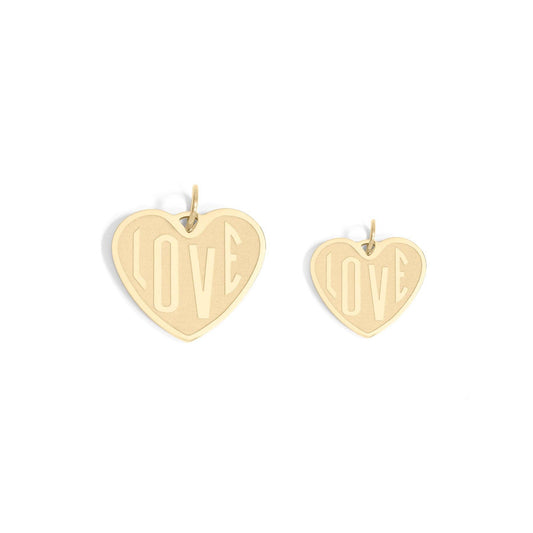 18K Gold PVD Stainless Steel Heart Love Charm / PDL0255: Gold / 15mm