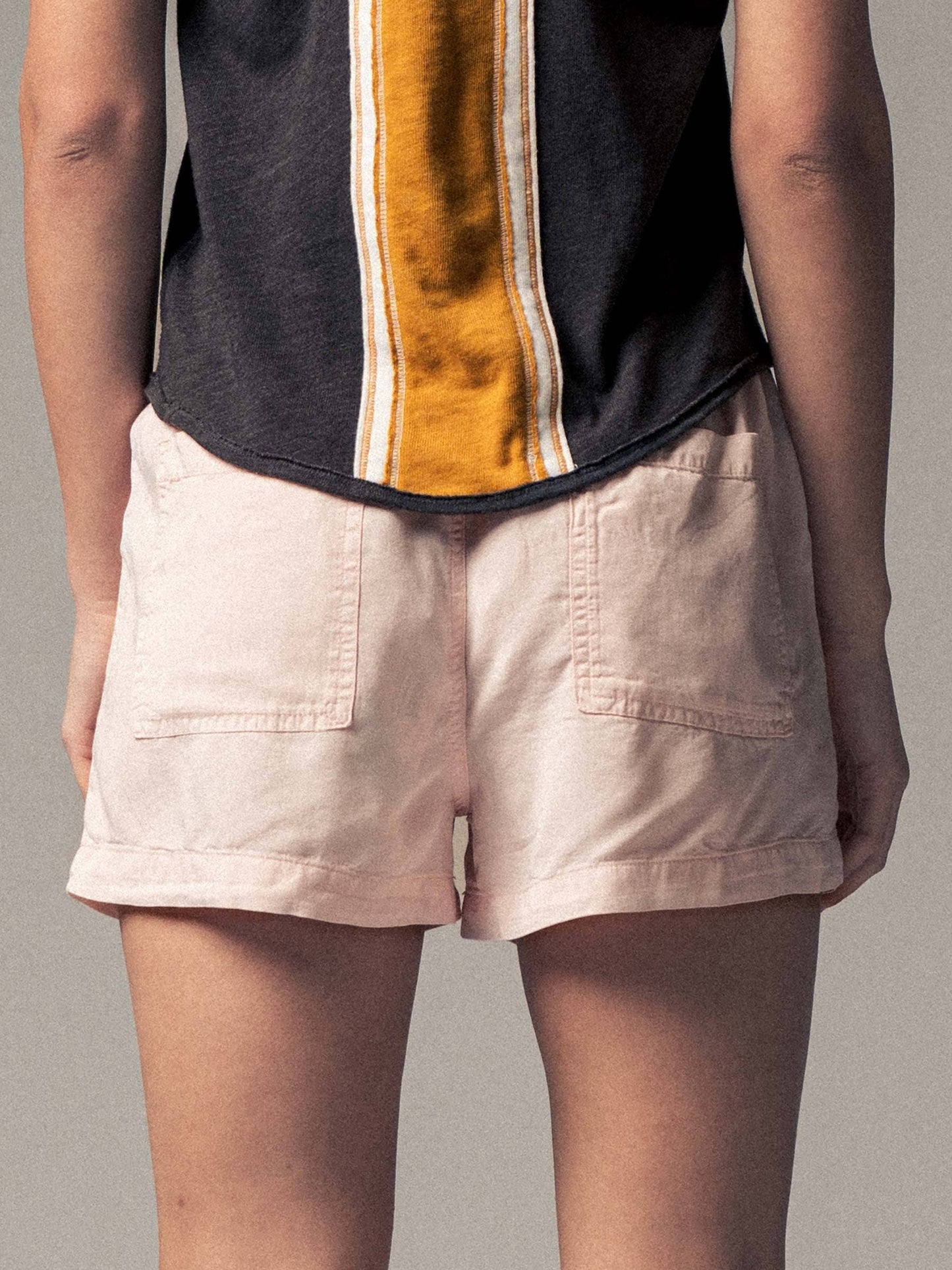 Tencel Patch Pocket Summer Shorts: OLIVE STONE / S-2/M-2/L-2
