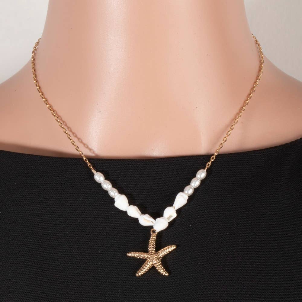 Sealife Starfish Pendant Necklace: GD