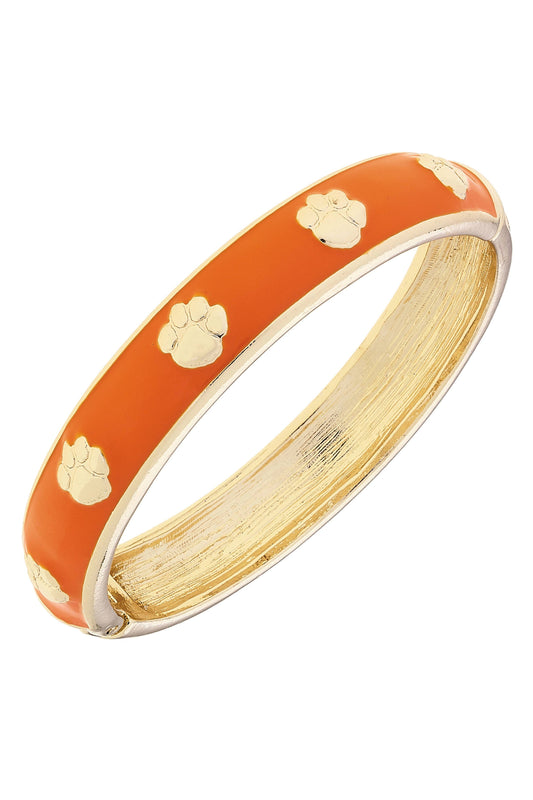 Clemson Tigers Sculpted Enamel Logo Hinge Bangle in Orange: Orange