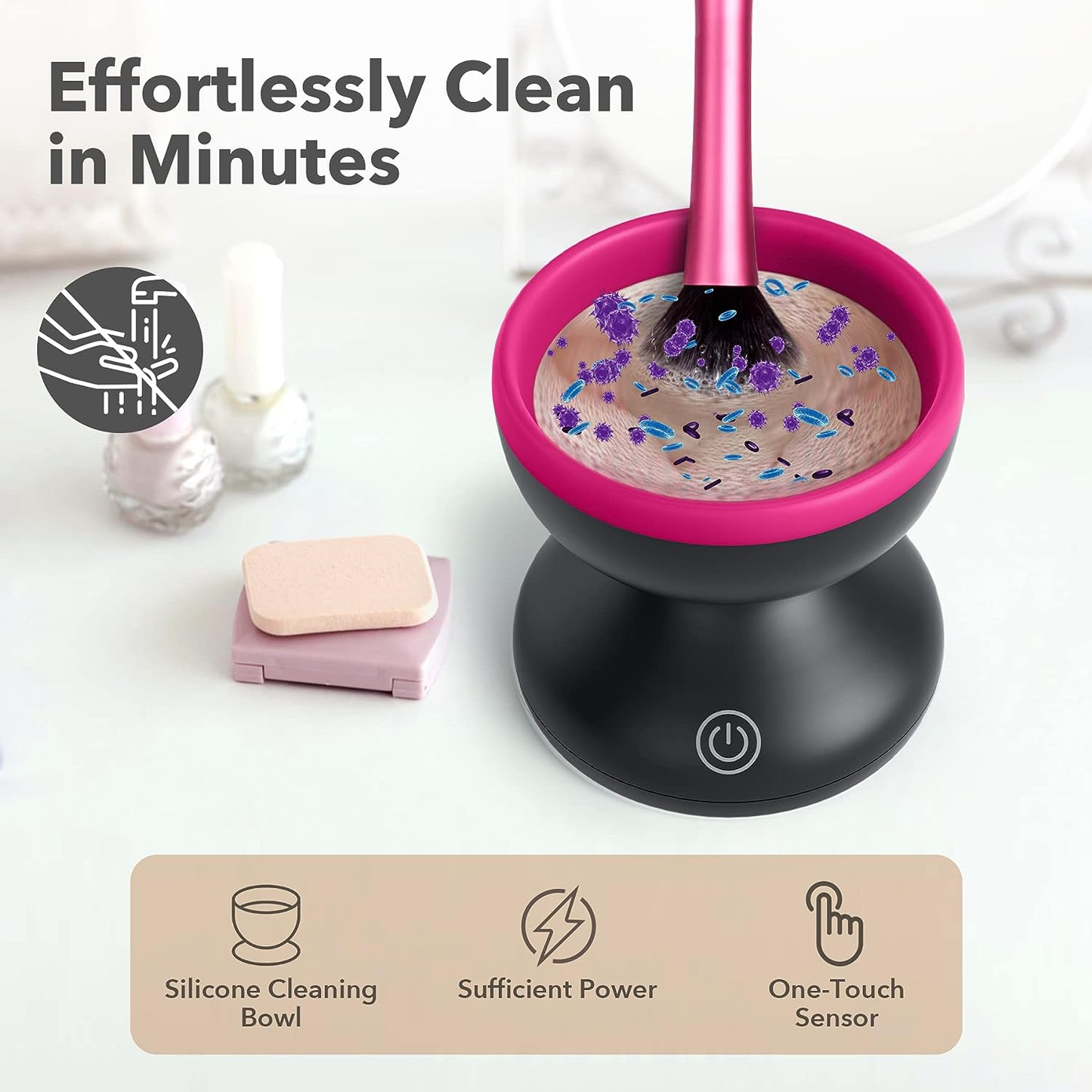 Electric Makeup Brush Cleaner Wash Makeup Brush Cleaner Mach: 1 Kit(Mix & Match Colors)