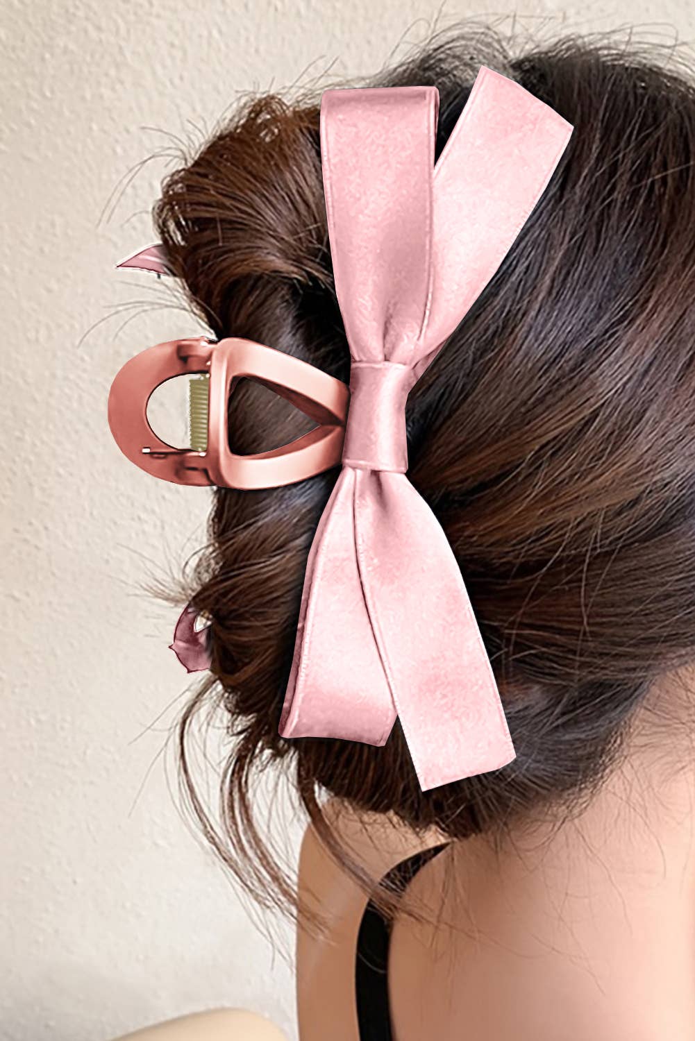 LDC Bow Decor Large Hair Claw Clip: Fiery Red