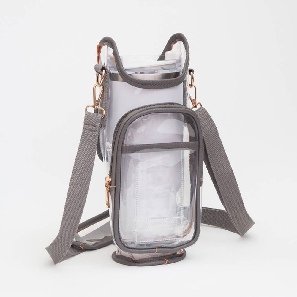Transparent Tumbler Carrier Holder Crossbody Bag
: Silver