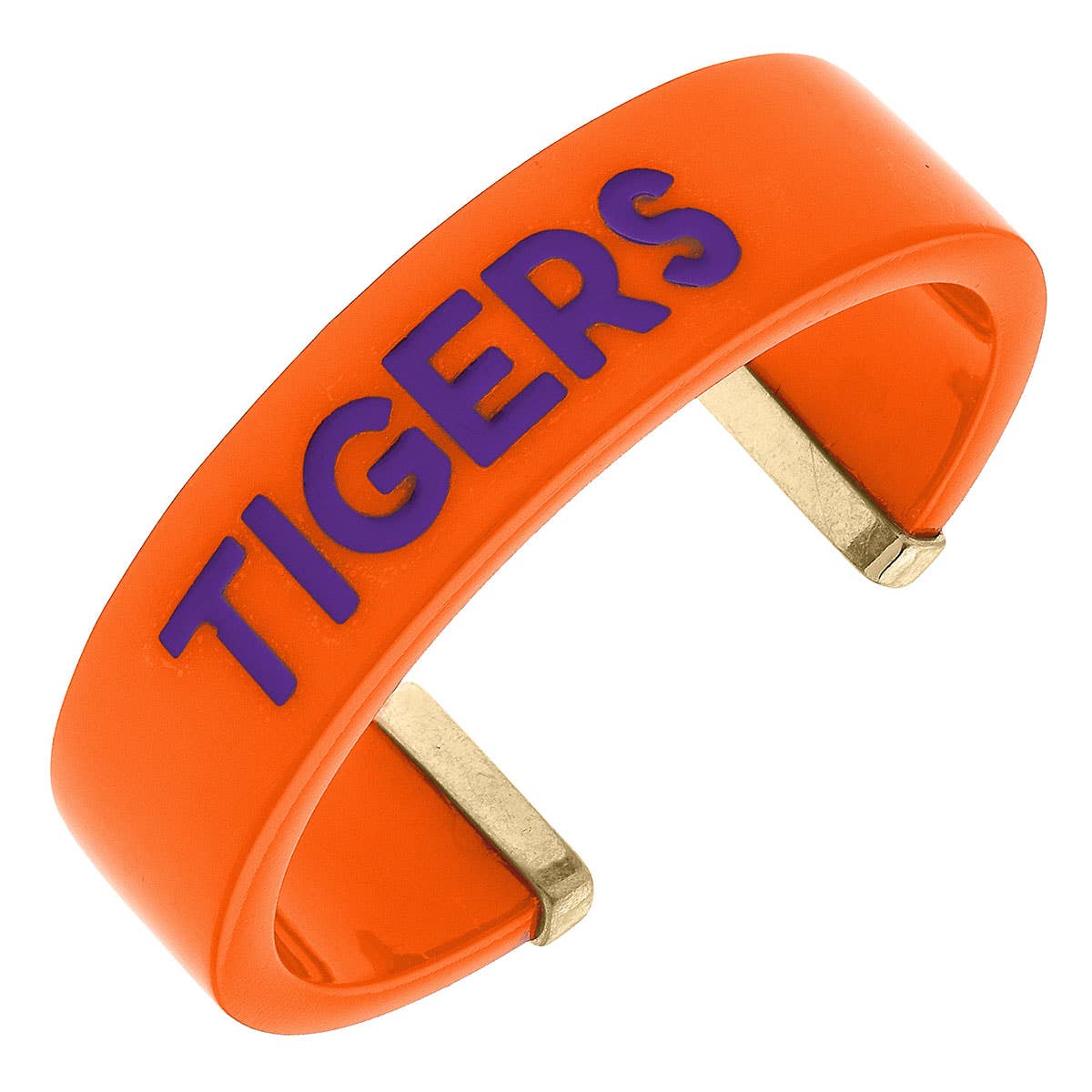 Clemson Tigers Resin Cuff Bracelet in Orange