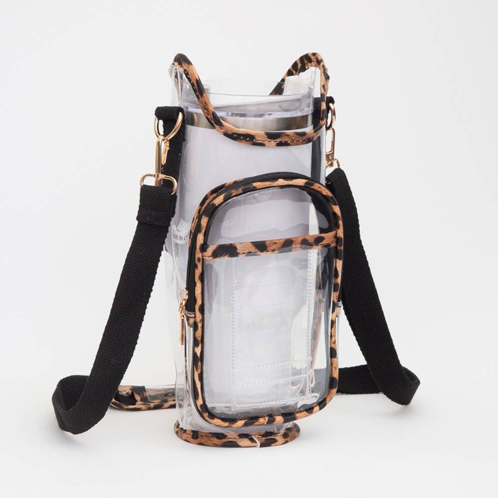 Transparent Tumbler Carrier Holder Crossbody Bag
: Silver