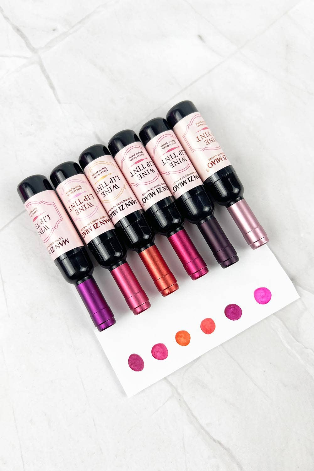 MINI WINE BOTTLE  LONG LASTING WATERPROOF  LIP TINT: ASSORTED / ONE(24)