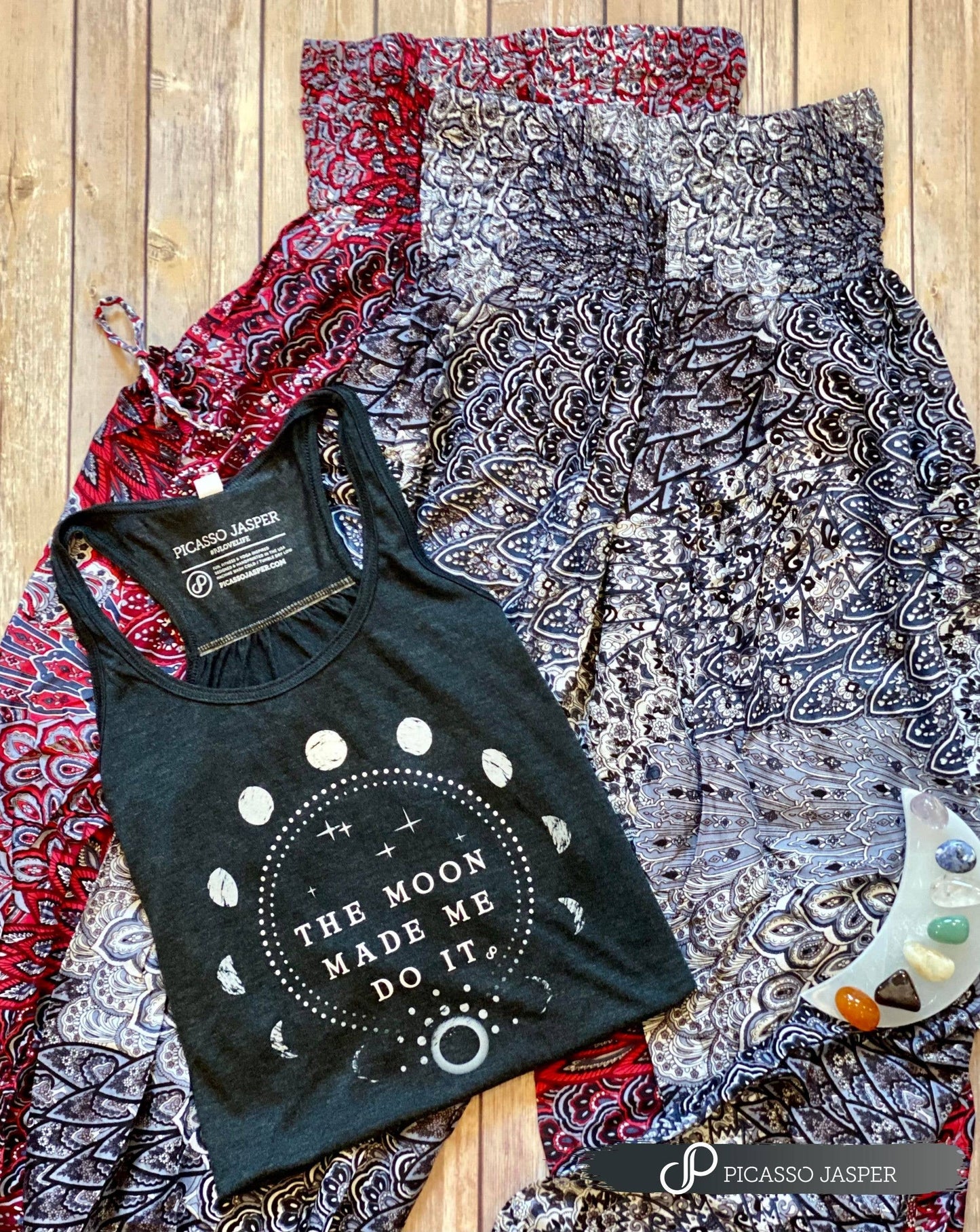 The Moon Made Me Do It, Vintage Gray, Flowy Tank: Medium