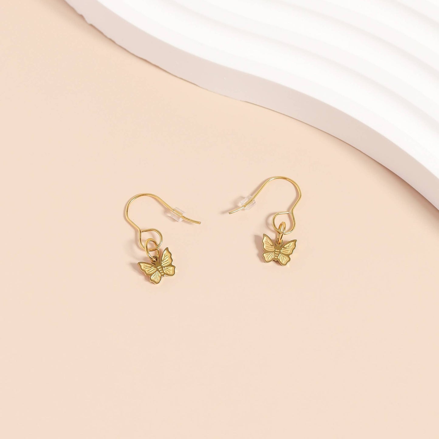 18K Gold PVD Stainless Steel Dainty Butterfly Charm: Gold