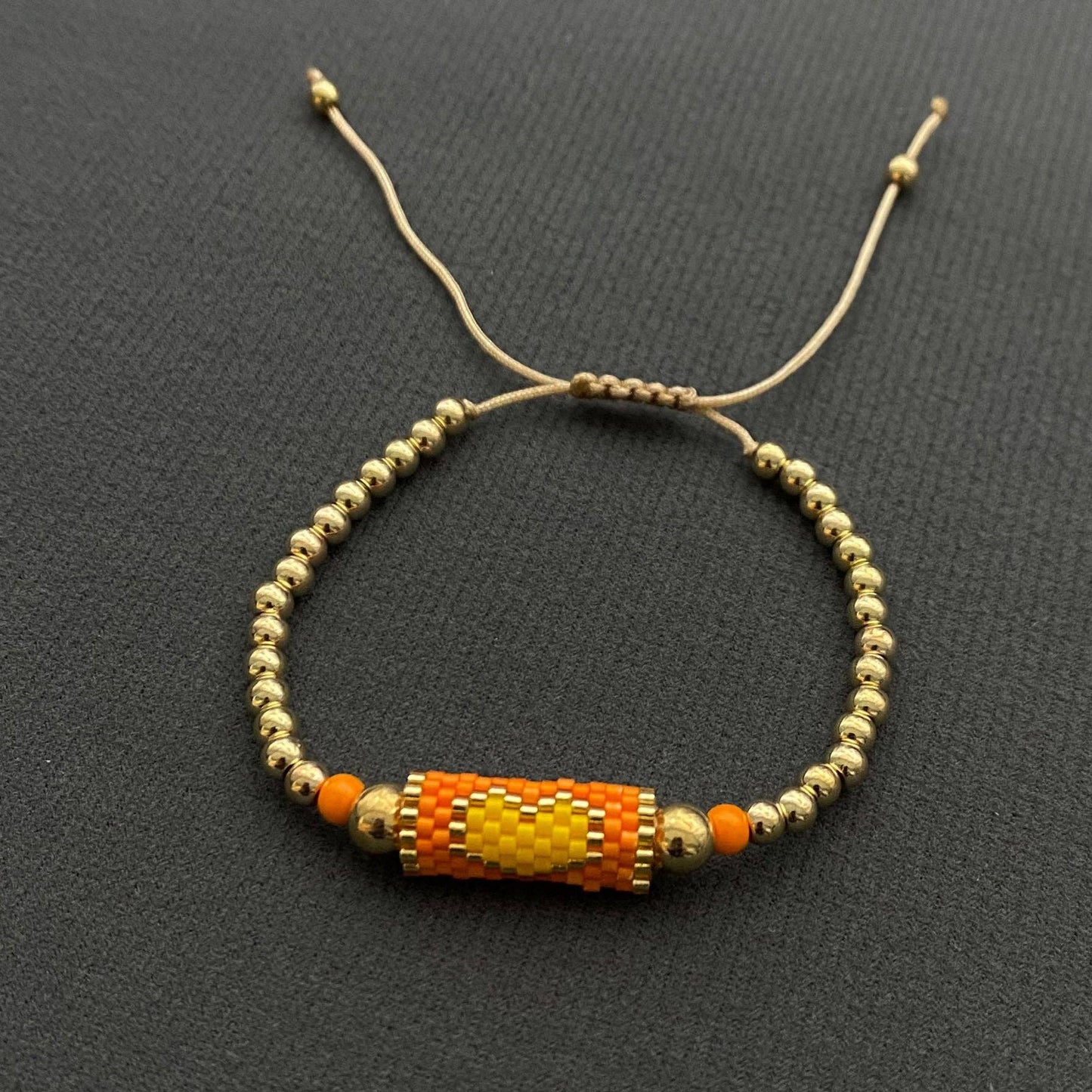 Boho Heart Pattern Seed Beads Charm Bracelet - BJ/SB: F