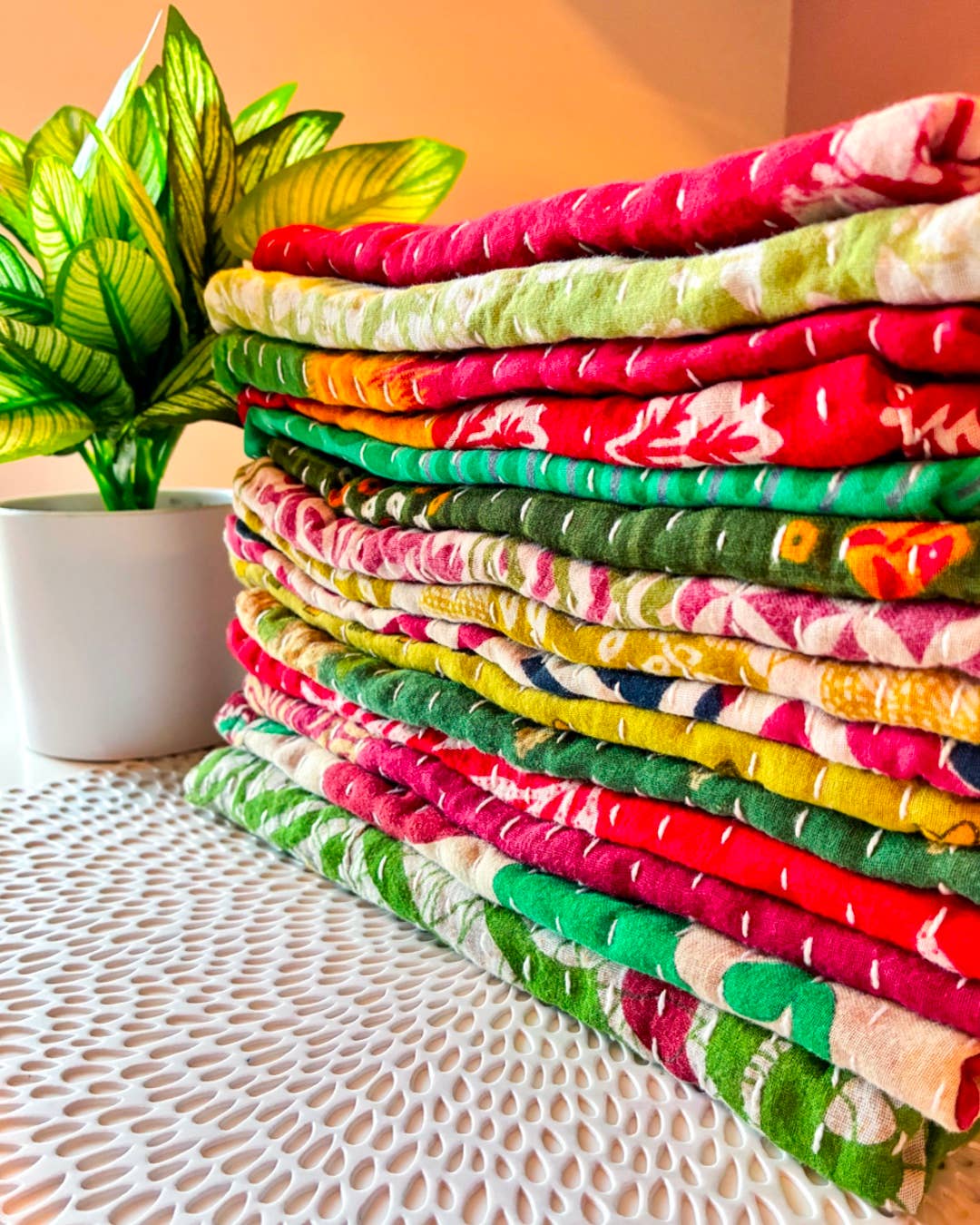 Kantha Kitchen Towel | Christmas