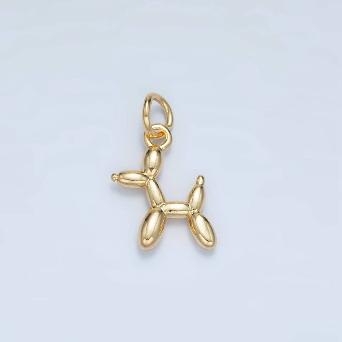 24K Gold Filled Balloon Dog Animal Multidimensional Mini Charm | E742