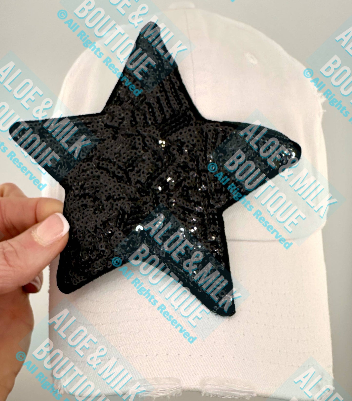 New Sequin Star Large, sequin star patch, cheer patch: Red