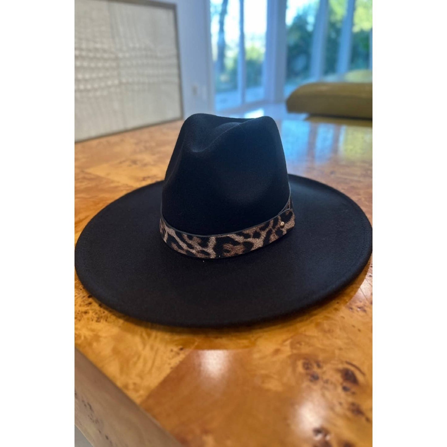 VEGAN FELT PANAMA HAT WITH ANIMAL PTIONY BELT : ROYAL BLUE / ONE SIZE