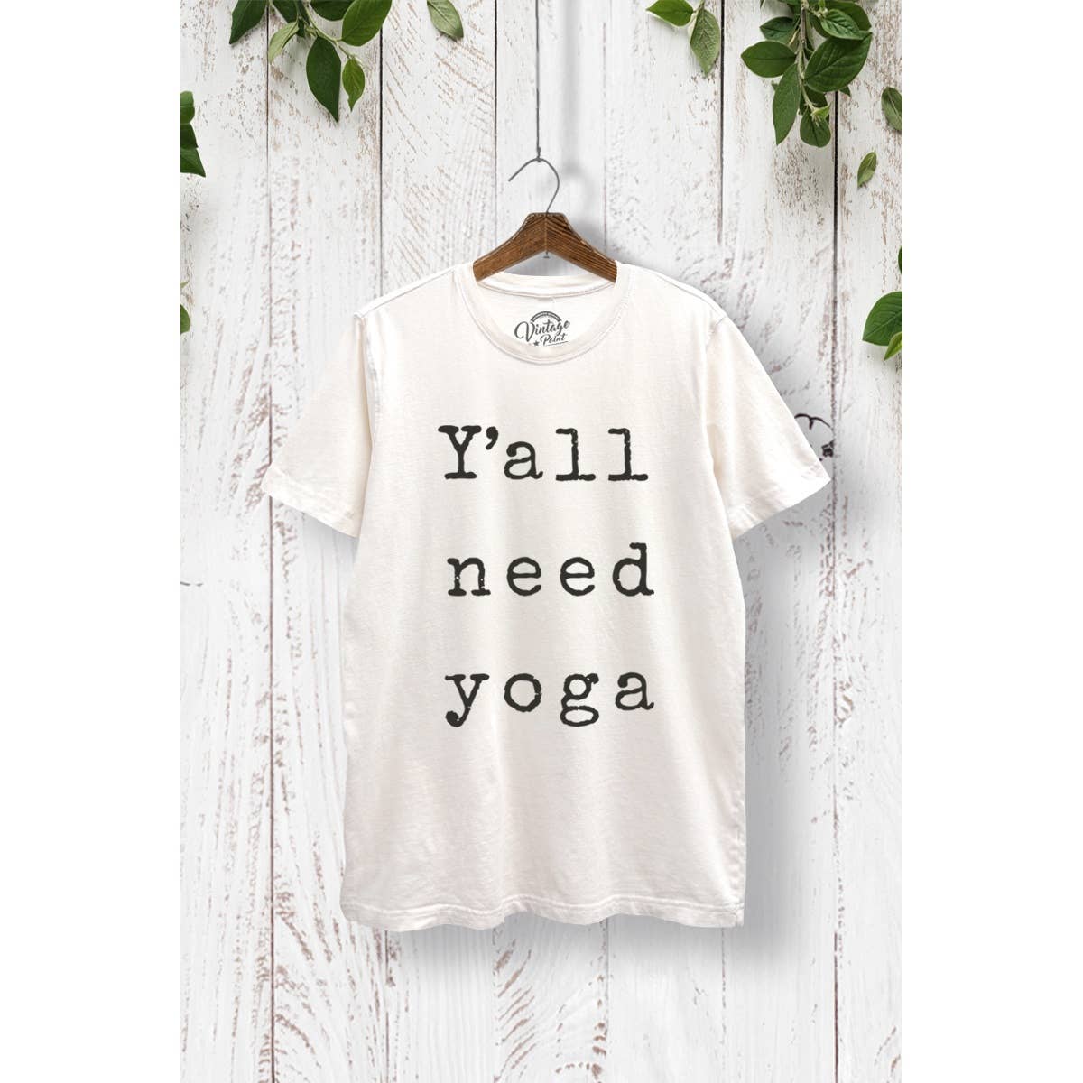 TR245-P7011 Y'ALL NEED YOGA GRAPHIC MINERAL WASH T-SHIRTS: WASHED LILAC / S-M-L-XL(2-2-2-1)