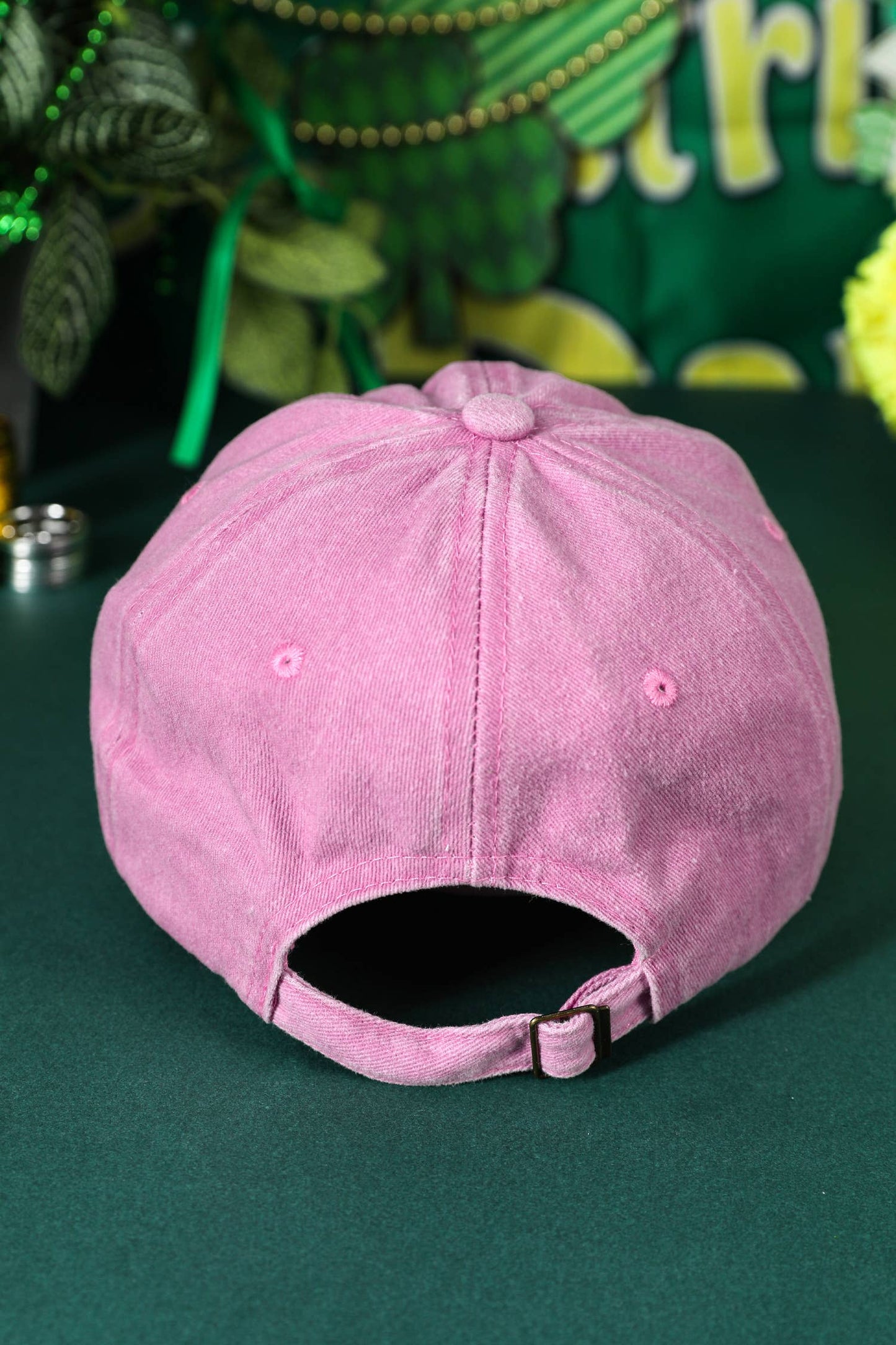 Clover Embroidered Baseball Cap Casual Headwear: Pink / ONE SIZE