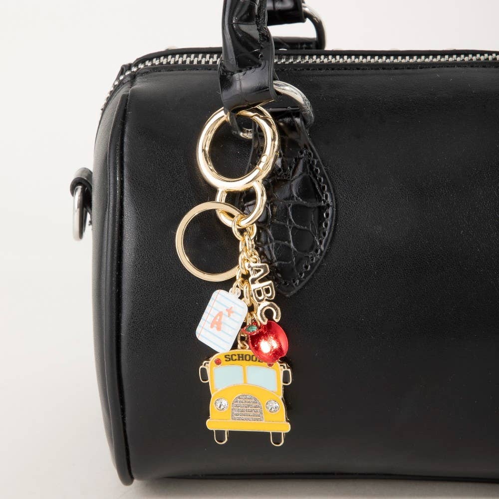 Assorted School Bus Bag Charms Keychain: GD