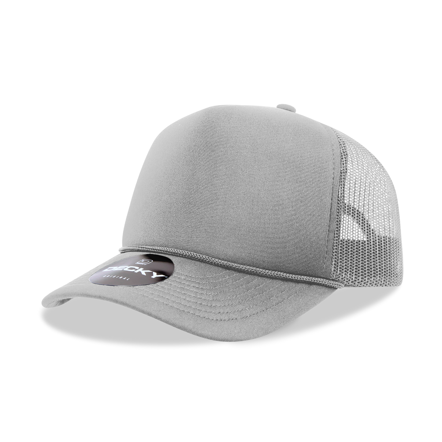 Decky 6025 - Mid Profile, 5 Panel Foam Trucker Hat - 6025: Grey