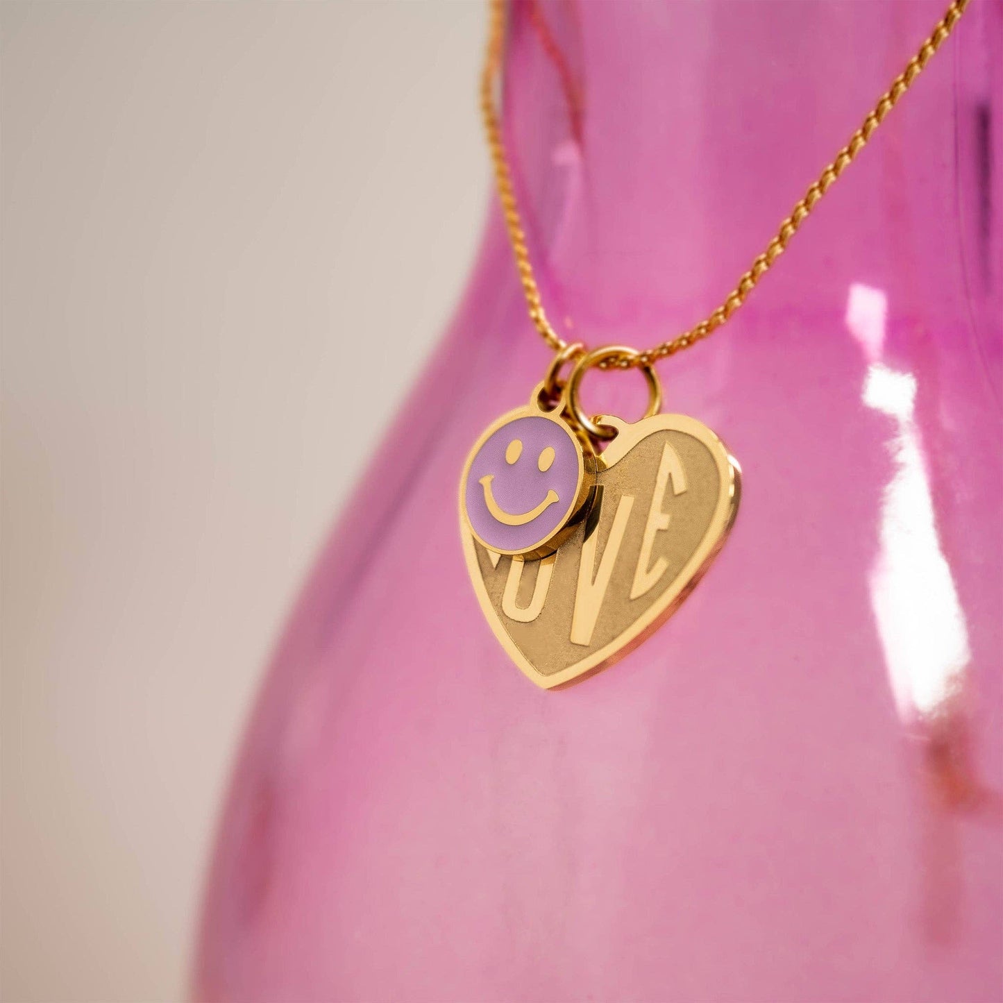 18K Gold PVD Stainless Steel Heart Love Charm / PDL0255: Gold / 15mm