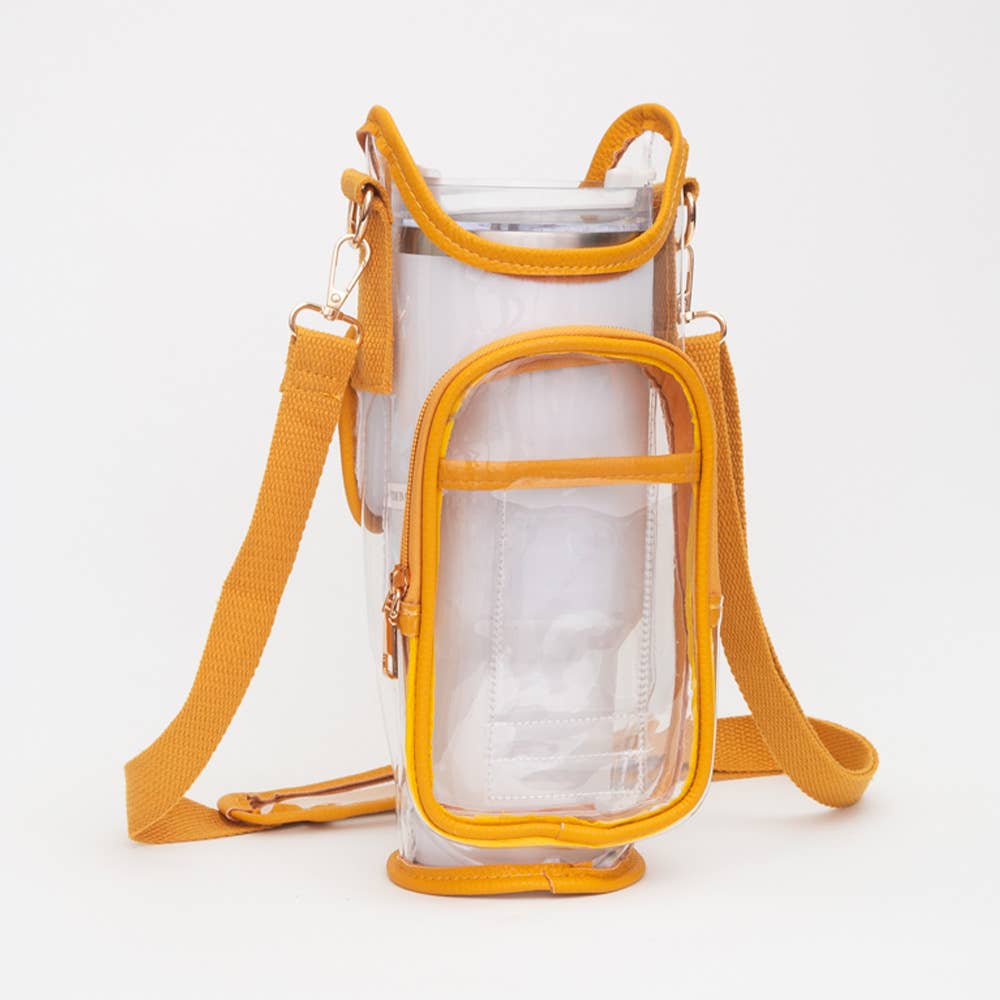 Transparent Tumbler Carrier Holder Crossbody Bag
: Silver