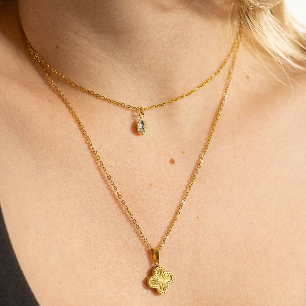 18K Gold PVD Teardrop Birthstone Charm: December