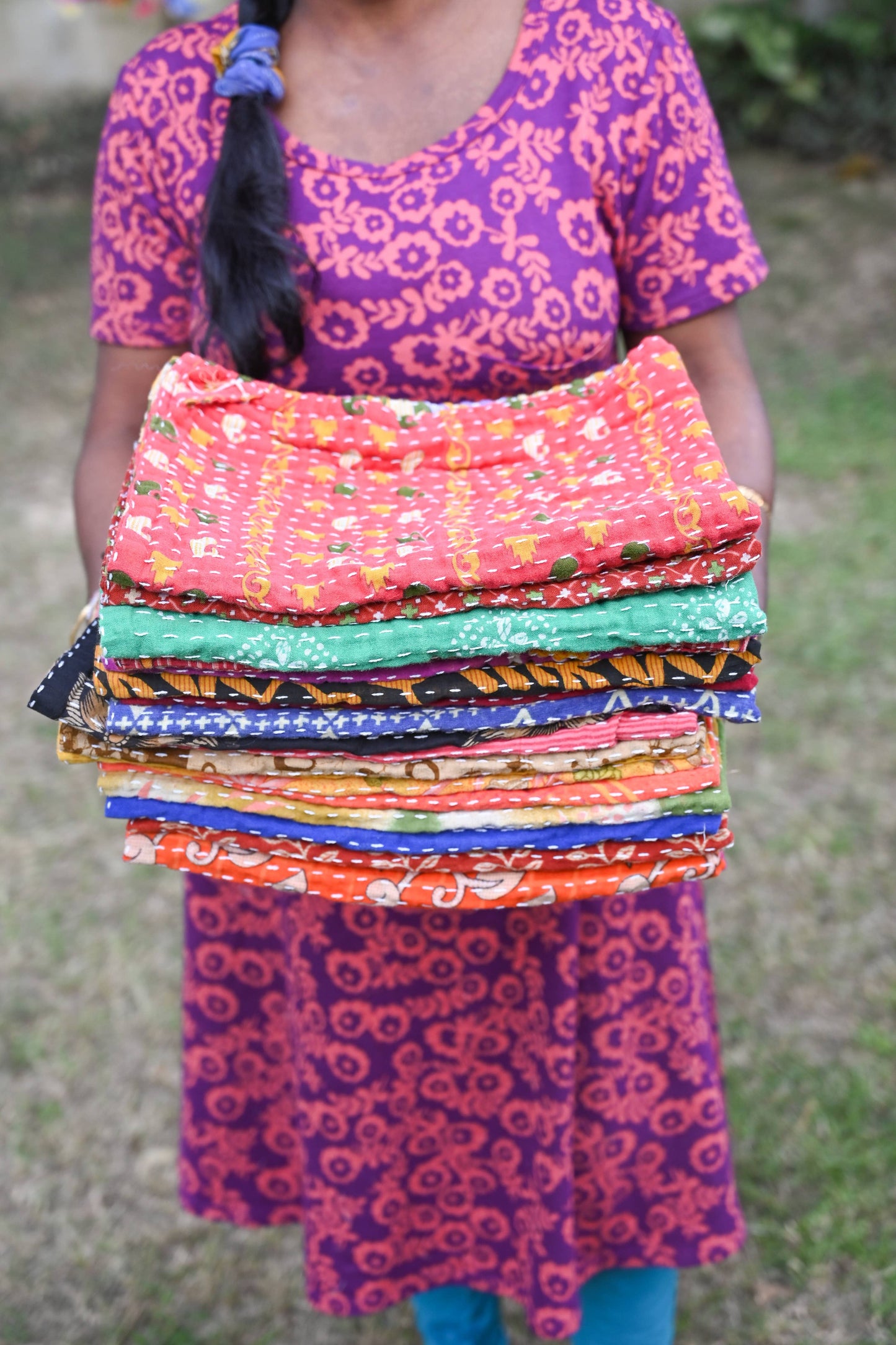 Kantha Kitchen Towel | Christmas