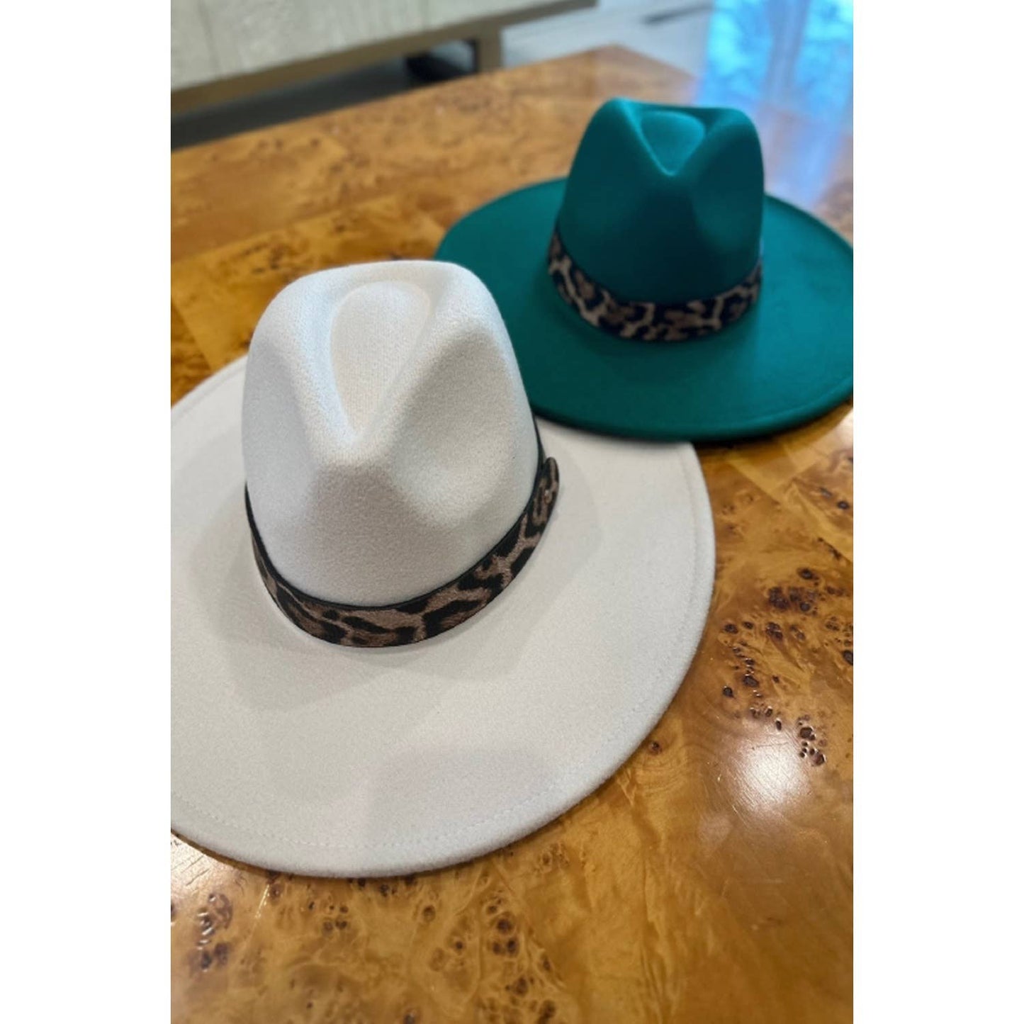 VEGAN FELT PANAMA HAT WITH ANIMAL PTIONY BELT : ROYAL BLUE / ONE SIZE