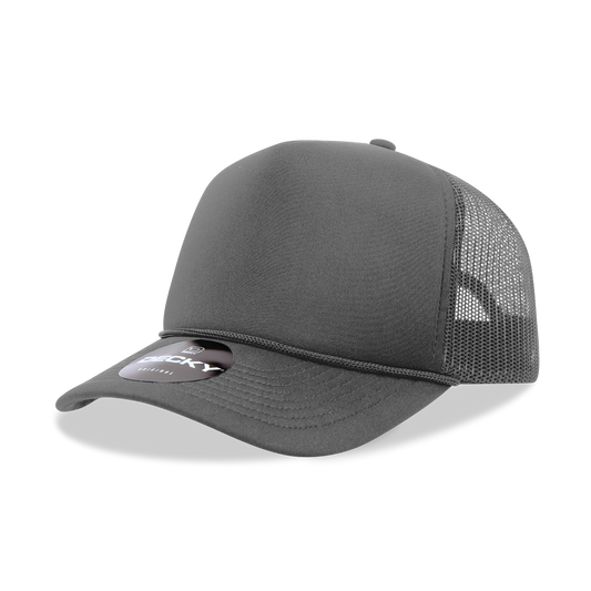 Decky 6025 - Mid Profile, 5 Panel Foam Trucker Hat - 6025: Charcoal