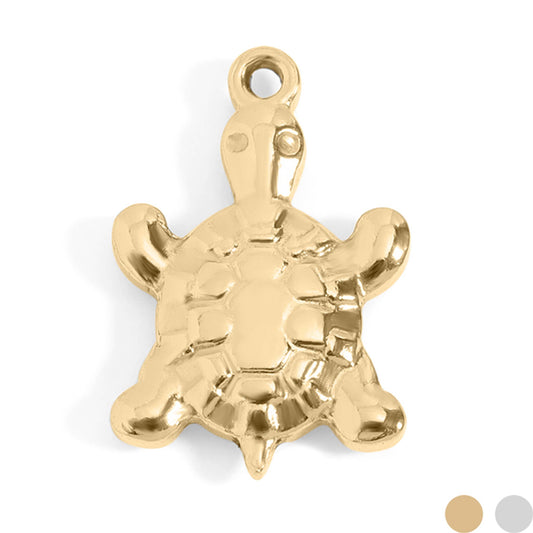 18K Gold PVD Stainless Steel Sea Turtle Charm: Gold