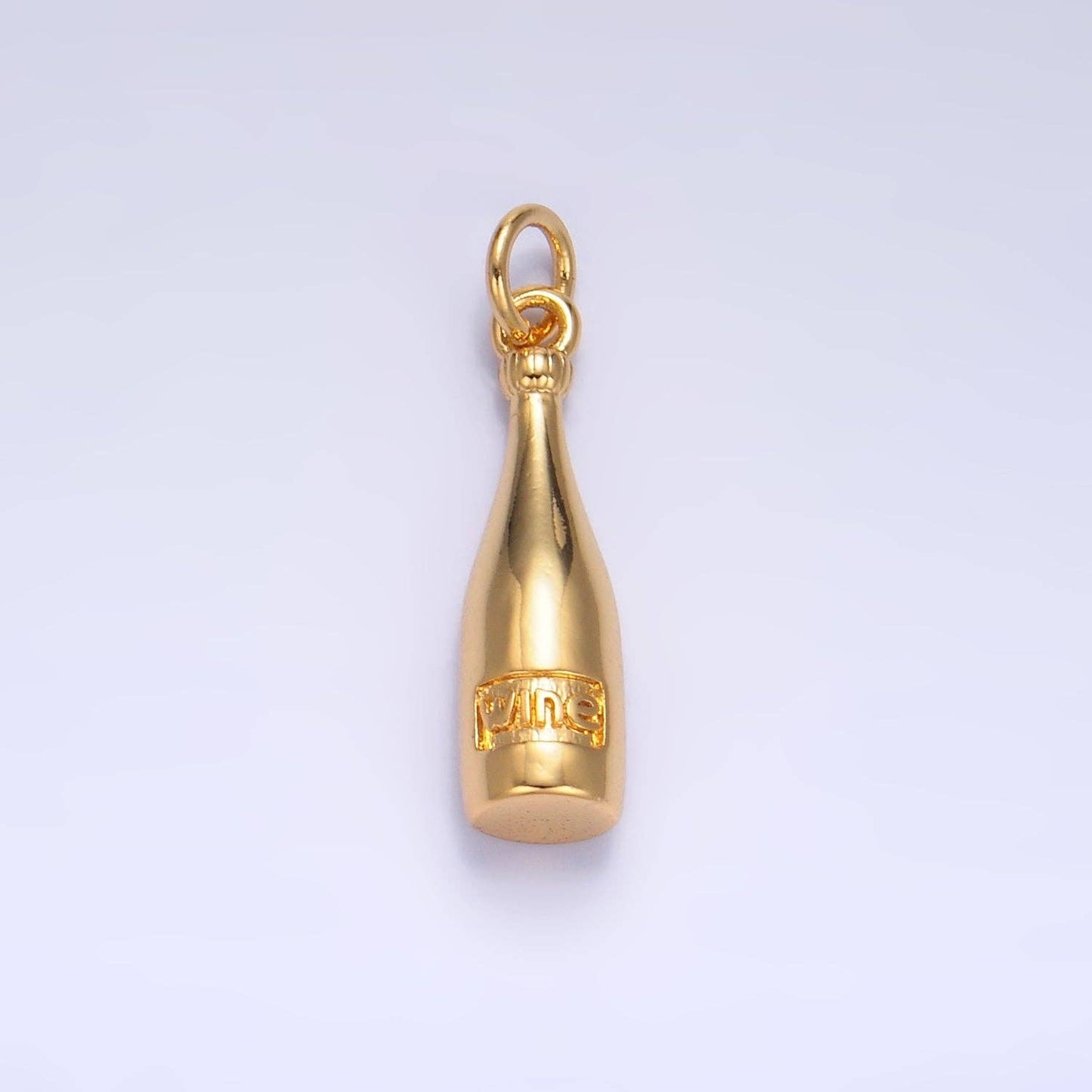 24K Gold Filled "Wine" Bottle Alcoholic Drink Mini Charm | X863