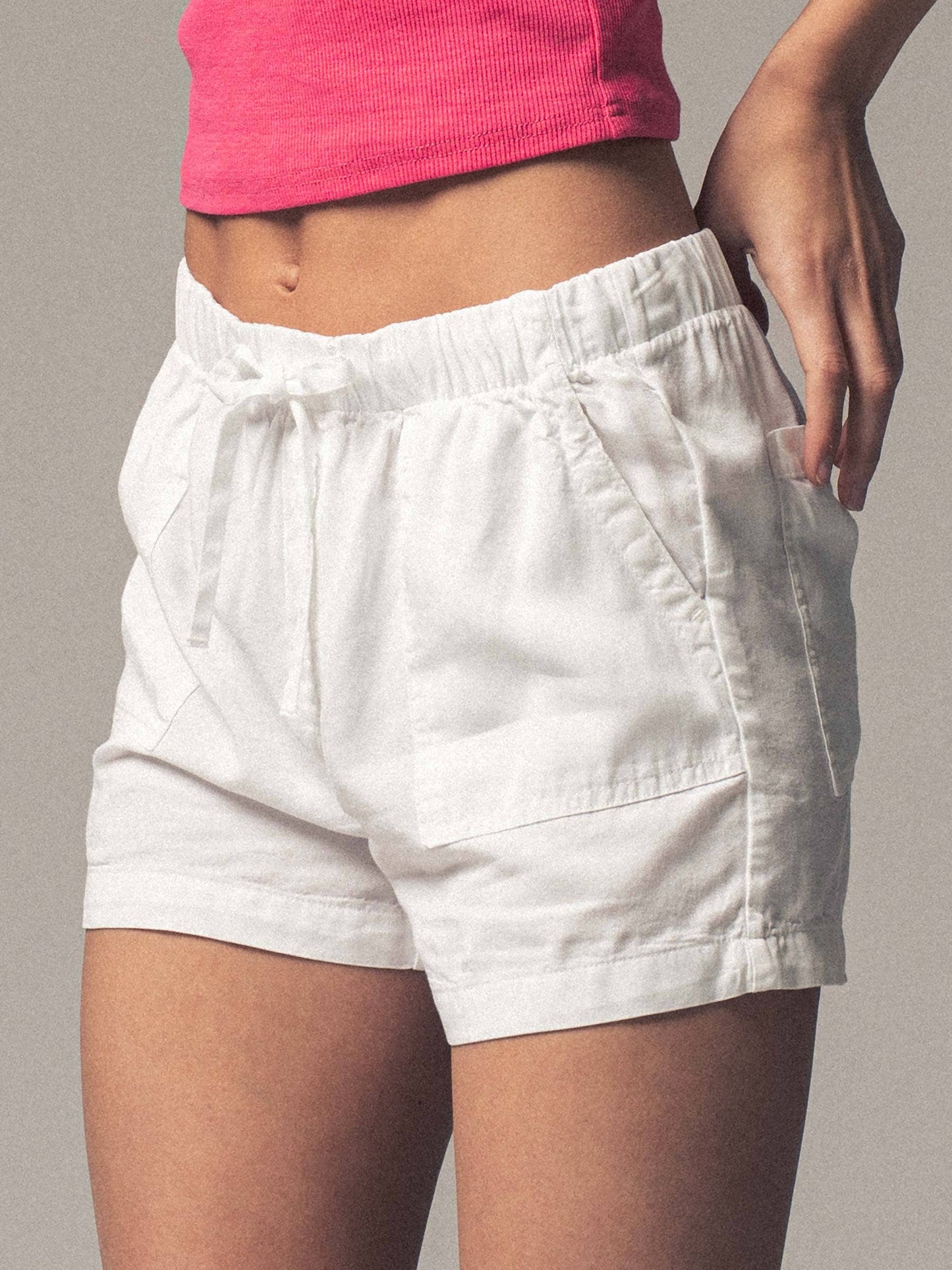 Tencel Patch Pocket Summer Shorts: Blue / S-2/M-2/L-2