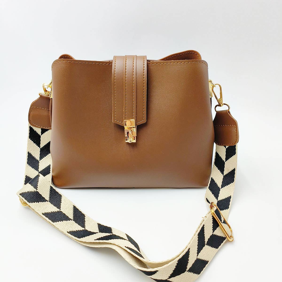 Women Retro Shoulder Bucket Bag_Cwab1552: BROWN / OS